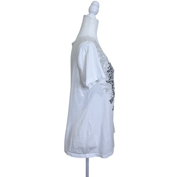 Harley-Davidson Legendary Womens White Short-Sleeve Top Rockstar Fort Myers Sz M - Picture 2 of 7